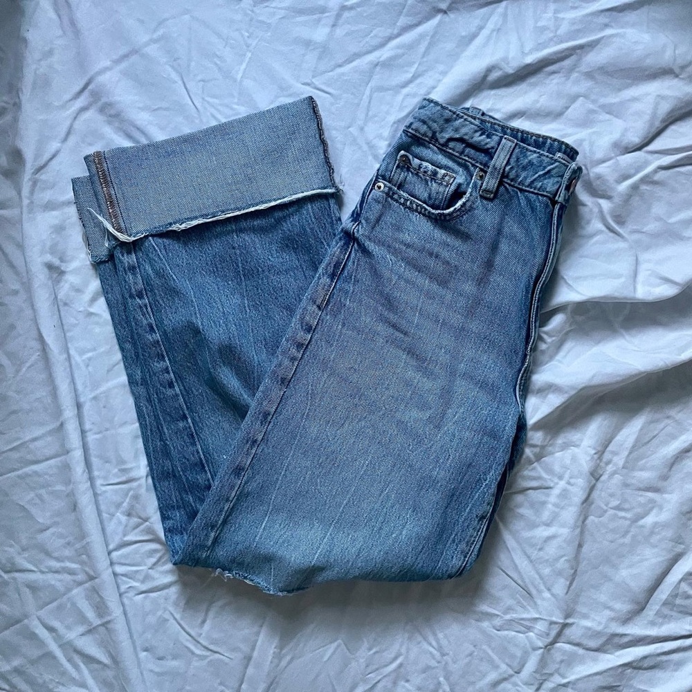 Blue ripped jeans
